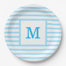 Search for white and baby blue stripes paper plates Party