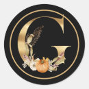 Search for gold monogram letter g initials stickers Floral