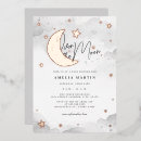 Search for rose gold baby shower invitations Over the moon