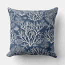 Search for navy blue and coral pillows Tropical