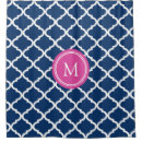 Search for pink and navy shower curtains Monogrammed