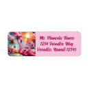 Search for flamingo return address labels Pink