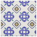 Search for blue and yellow floral fabric Damask
