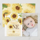 Search for sunflower 1st birthday invitations Watercolor
