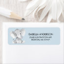 Search for elephant return address labels Baby shower