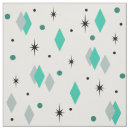 Search for teal geometric fabric Mid century modern