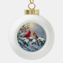 Search for red cardinal bird ornaments Winter