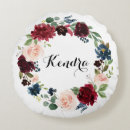 Search for blue and burgundy pillows Watercolor