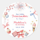 Search for july 4th birthday stickers Little firecracker