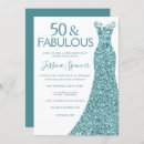 Search for teal 50th birthday invitations Party