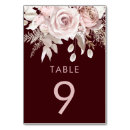 Search for burgundy and blush table cards Floral