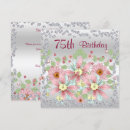 Search for 75th with diamonds birthday invitations Silver