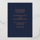 Search for rose gold and navy blue wedding invitations Classic