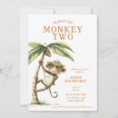 Search for monkey 2nd birthday invitations Two wild