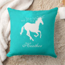 Search for unicorn pillows Turquoise