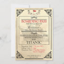 Search for titanic invitations Boarding pass