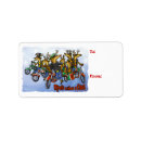 Search for motorcycle return address labels Santa claus