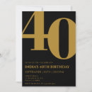Search for black and gold 40th birthday invitations Elegant