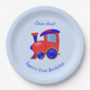 Search for train birthday plates Red