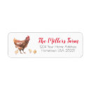 Search for chicken return address labels Watercolor