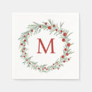Search for monogram christmas napkins Watercolor