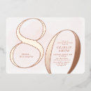 Search for rose gold 80th birthday invitations Modern