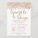 Search for sparkle and shine invitations Gold glitter