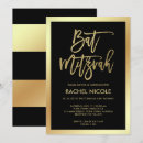 Search for black bar bat mitzvah invitations Gold