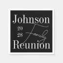 Search for family reunion napkins Black and white