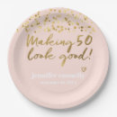 Search for 50th birthday plates and napkins Pink