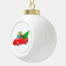 Search for red truck ornaments Snow