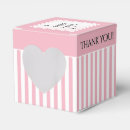 Search for pink and white striped favor boxes Thank you