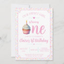 Search for cupcake 1st birthday invitations One year old