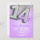 Search for girls pink 14th birthday invitations Fourteenth