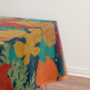 Search for orange and blue tablecloths Colorful