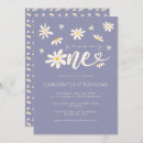 Search for daisy 1st birthday invitations Whimsical