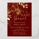Search for red and gold baby shower invitations Elegant