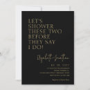 Search for black and gold bridal shower invitations Minimalist