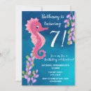 Search for seahorse birthday invitations Girl