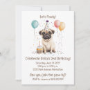 Search for pug birthday invitations Puppy