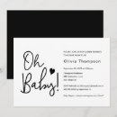 Search for black and white baby shower invitations Typography