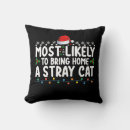 Search for christmas cat pillows Santa