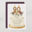 Search for purple 90th birthday invitations Watercolor