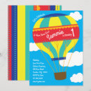 Search for hot air balloon 1st birthday invitations Modern
