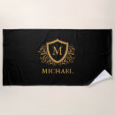 Search for black and gold beach towels Monogrammed