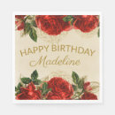 Search for red rose napkins Watercolor
