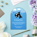 Search for orca whale party invitations Blue