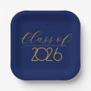 Search for blue and gold graduation plates Party