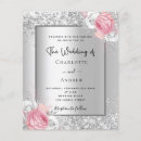 Search for pink and silver wedding invitations Elegant