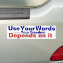 Search for freedom of speech bumper stickers America